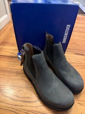 Birkenstock Men's Chukka Chelsea Boots in Slate Blue Gray